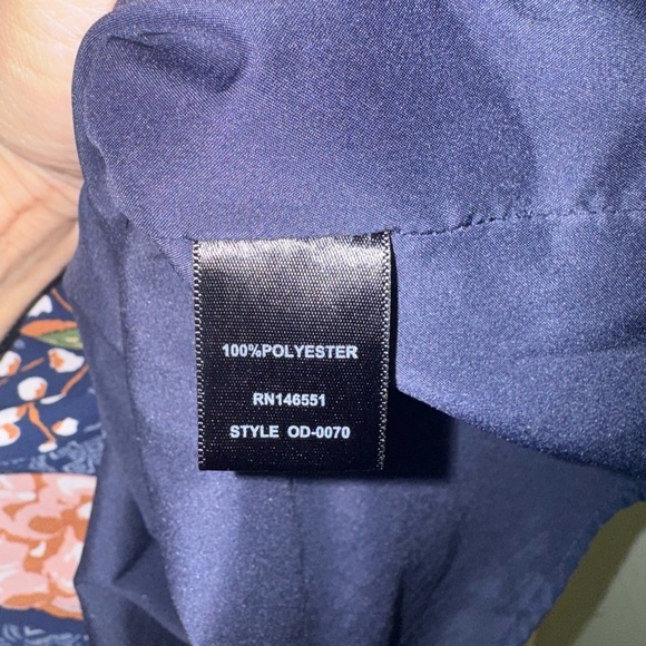 Octavia Long Sleeve‎ Floral Shift Dress Small Navy Layering Piece Workwear - Picture 6 of 6